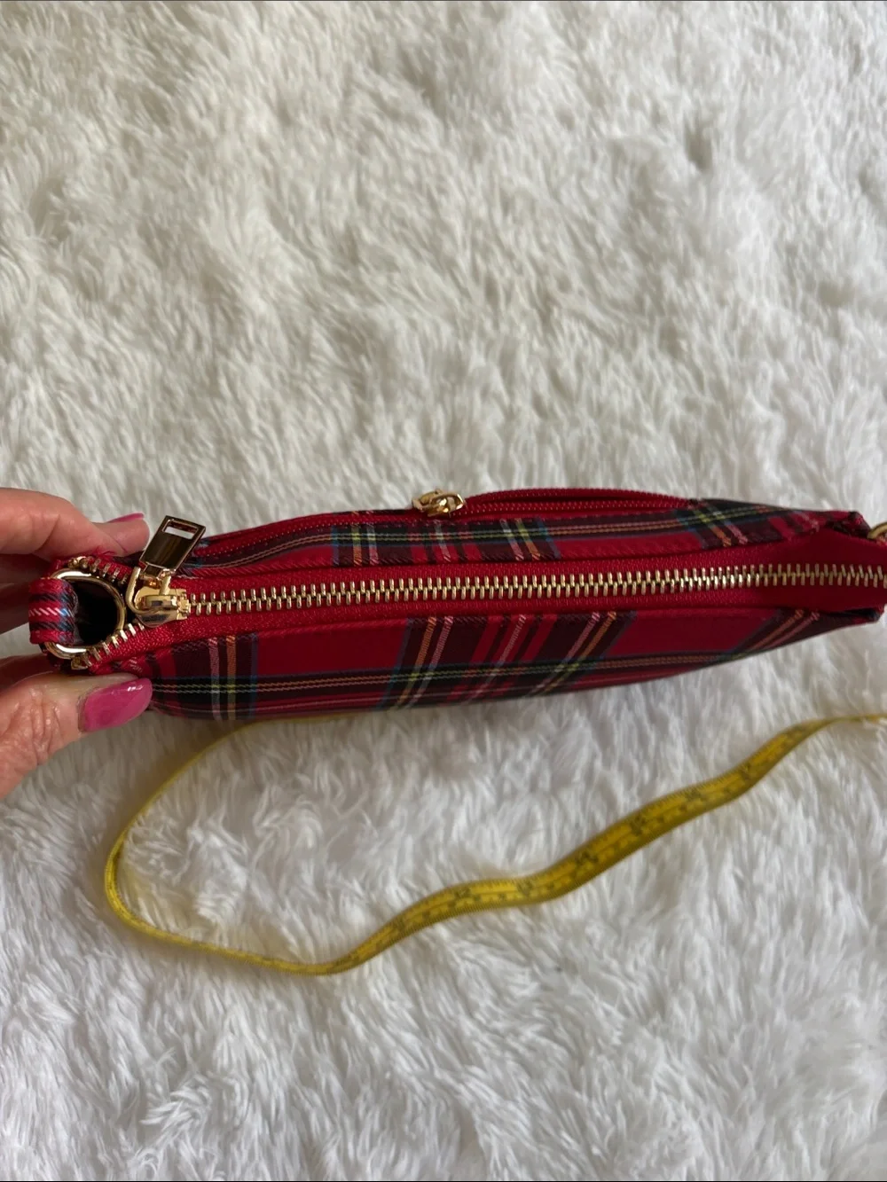 NWOT red plaid small crossbody